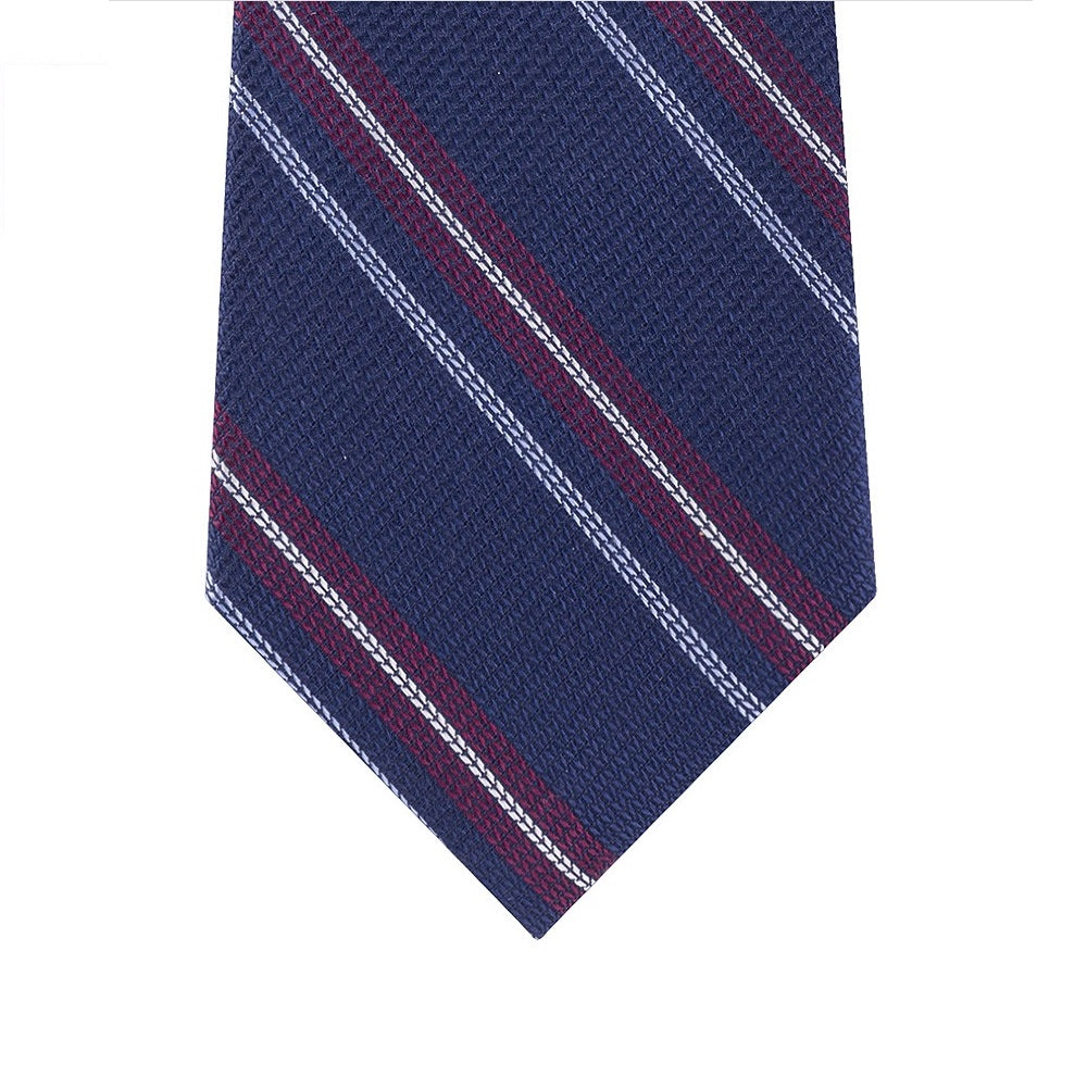 Gravata listrada texturizada clássica masculina Tommy Hilfiger azul-marinho - tamanho único