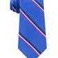 Gravata de seda listrada Tommy Hilfiger Bronx masculina, tamanho azul marinho, regular