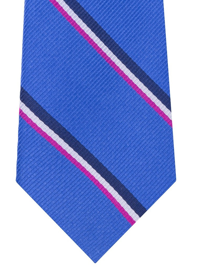 Gravata de seda listrada Tommy Hilfiger Bronx masculina, tamanho azul marinho, regular
