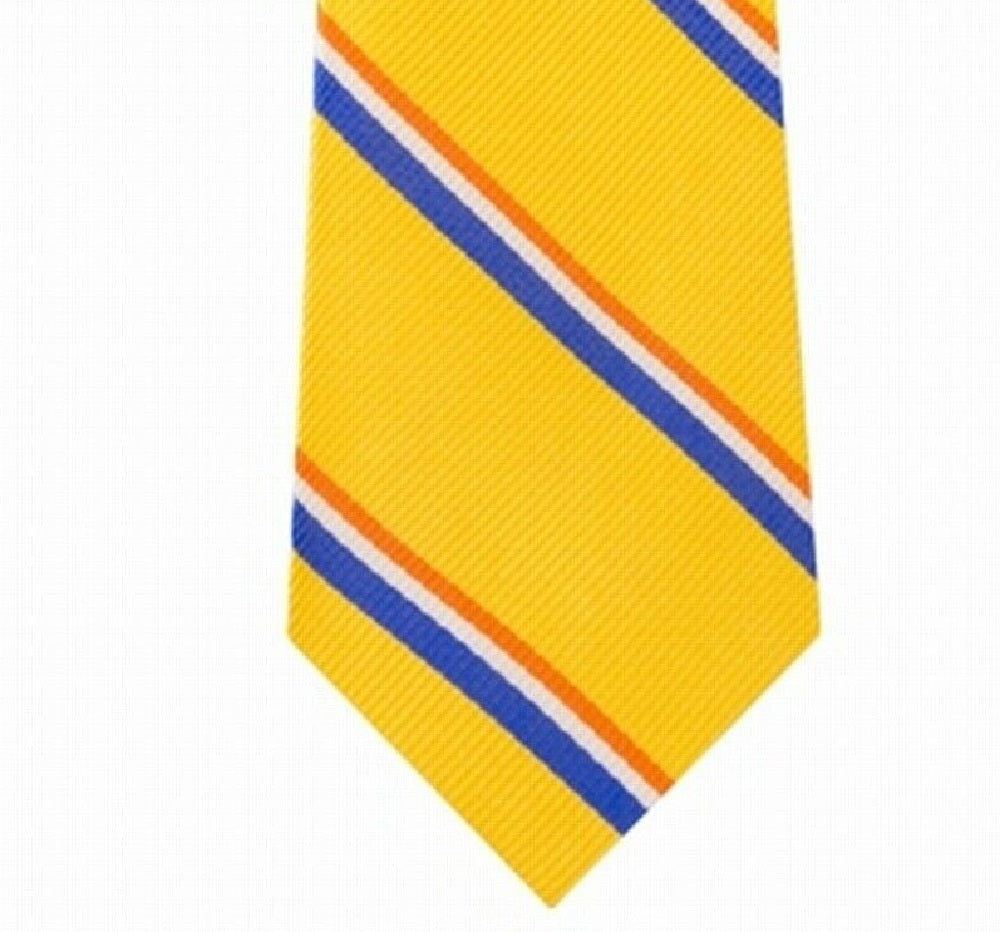 Gravata de seda listrada Tommy Hilfiger Bronx masculina, amarela, tamanho único