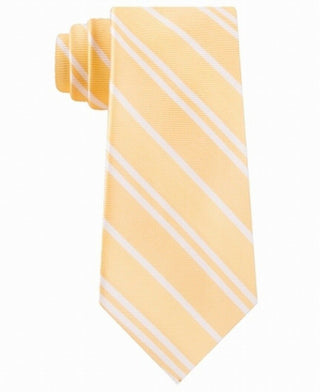 Gravata listrada Tommy Hilfiger Flatiron masculina amarela tamanho regular