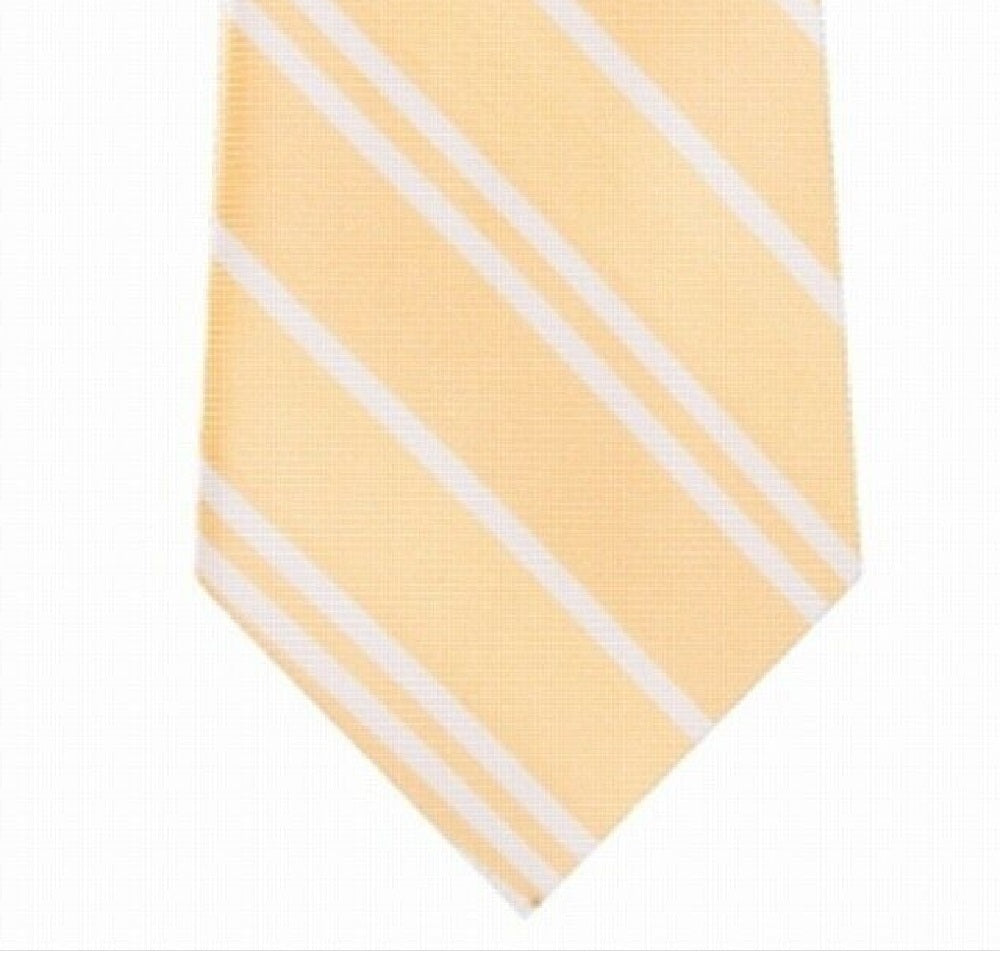 Gravata listrada Tommy Hilfiger Flatiron masculina amarela tamanho regular