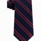 Gravata listrada Tommy Hilfiger Stitch Line masculina vermelha tamanho regular