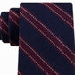 Gravata listrada Tommy Hilfiger Stitch Line masculina vermelha tamanho regular