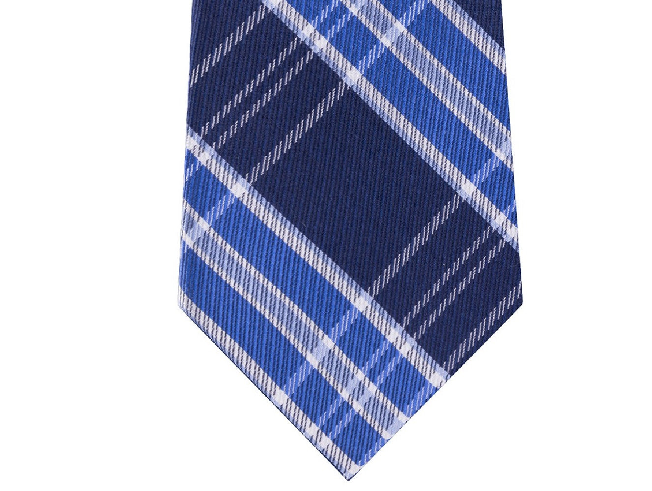 Gravata xadrez masculina Tommy Hilfiger Vincent azul marinho tamanho regular
