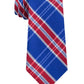 Gravata xadrez masculina Tommy Hilfiger Vincent azul-vermelha tamanho único