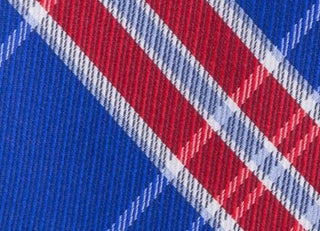Gravata xadrez masculina Tommy Hilfiger Vincent azul-vermelha tamanho único