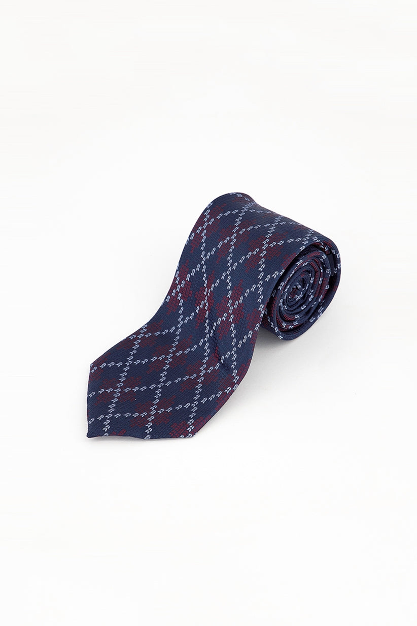 Gravata Tommy Hilfiger Masculina Classic Argyle Holiday Vermelho Escuro Tamanho Regular