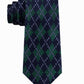 Gravata Tommy Hilfiger Masculina Classic Holiday Argyle de Seda Verde Tamanho Único