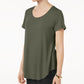 JM Collection Top decote redondo feminino verde tamanho pequeno