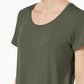 JM Collection Top decote redondo feminino verde tamanho pequeno
