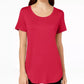 JM Collection Top Feminino Decote Redondo Médio Rosa Tamanho Médio