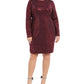 Vestido feminino plus size da B Darlin com lantejoulas e caimento justo, vermelho, tamanho 22
