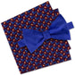 Conjunto de gravata borboleta pré-amarrada e lenço de bolso de seda Wiener masculino Tommy Hilfiger, tamanho regular, azul