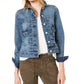 Jaqueta jeans feminina de algodão OAT grande