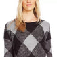 Suéter feminino Vince Camuto Fuzzy Argyle cinza tamanho X-G