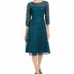 Vestido de renda com lantejoulas SL Fashions feminino, verde, tamanho 10