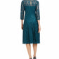 Vestido de renda com lantejoulas SL Fashions feminino, verde, tamanho 10