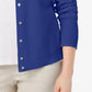 Karen Scott Cardigan Feminino Petite Gola Redonda Azul Tamanho P