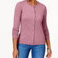 Karen Scott Cardigan Feminino Petite Gola Redonda Rosa Tamanho Petit