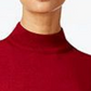 JM Collection Suéter feminino sem mangas com gola alta, vermelho, tamanho pequeno
