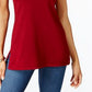 JM Collection Suéter feminino sem mangas com gola alta, vermelho, tamanho pequeno