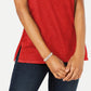 JM Collection Suéter feminino sem mangas com gola alta, vermelho, tamanho 2XL