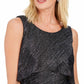 Vestido feminino metálico em camadas LSNY Fashions, preto, tamanho 14