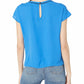 Vince Camuto Blusa feminina com botões e ombro de fora, azul escuro, tamanho médio