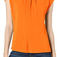 Blusa feminina Vince Camuto com franzido e gola amarrada, laranja, tamanho pequeno