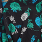 Vince Camuto Blusa feminina com estampa floral e bainha dobrável, preta, tamanho grande
