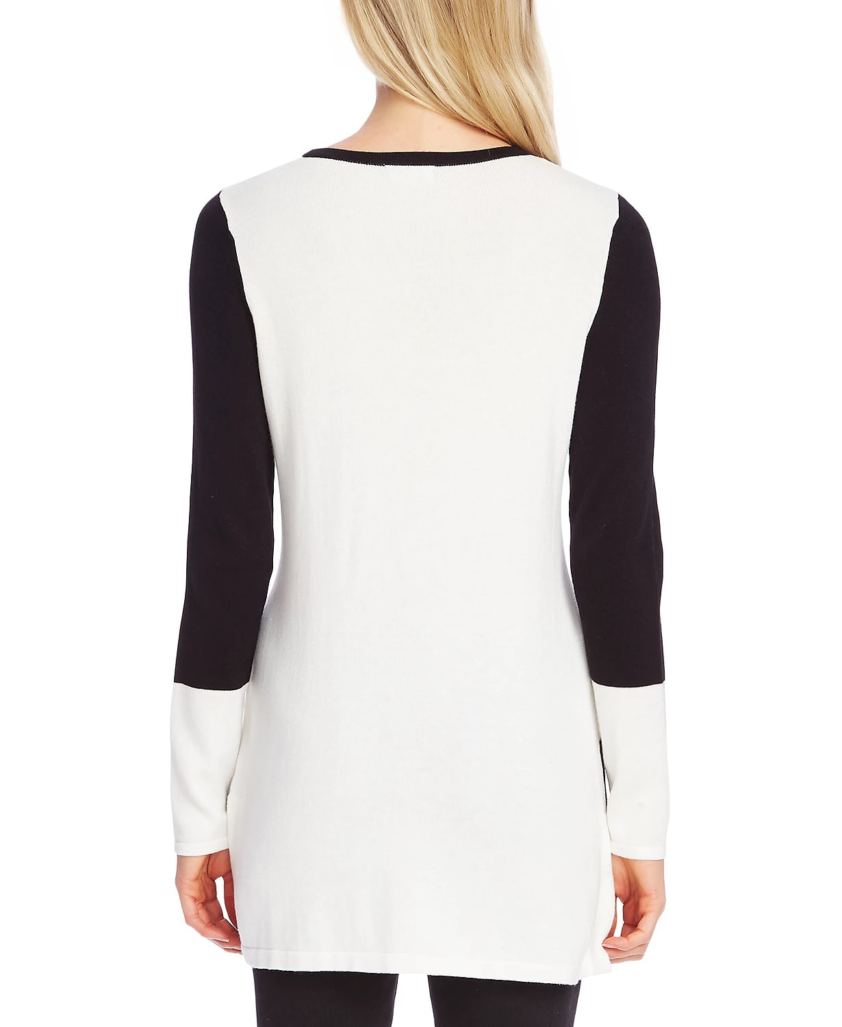 Suéter Vince Camuto Feminino com Blocos de Cores Diagonais Preto Tamanho X-G
