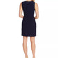 Vestido feminino Vince Camuto com decote sobrepeliz e bainha assimétrica, azul-marinho, tamanho 6