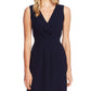 Vestido feminino Vince Camuto com decote sobrepeliz e bainha assimétrica, azul-marinho, tamanho 6