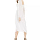 Vestido midi franzido feminino LEYDEN, tamanho extra grande, branco