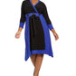 Vestido feminino plus size Love Squared com ilhós na cintura, tamanho 1X, azul