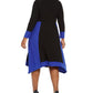 Vestido feminino plus size Love Squared com ilhós na cintura, tamanho 1X, azul