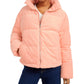 Coleção B Juniors' Cropped Velvet Puffer Coat Rosa Tamanho Extra Grande