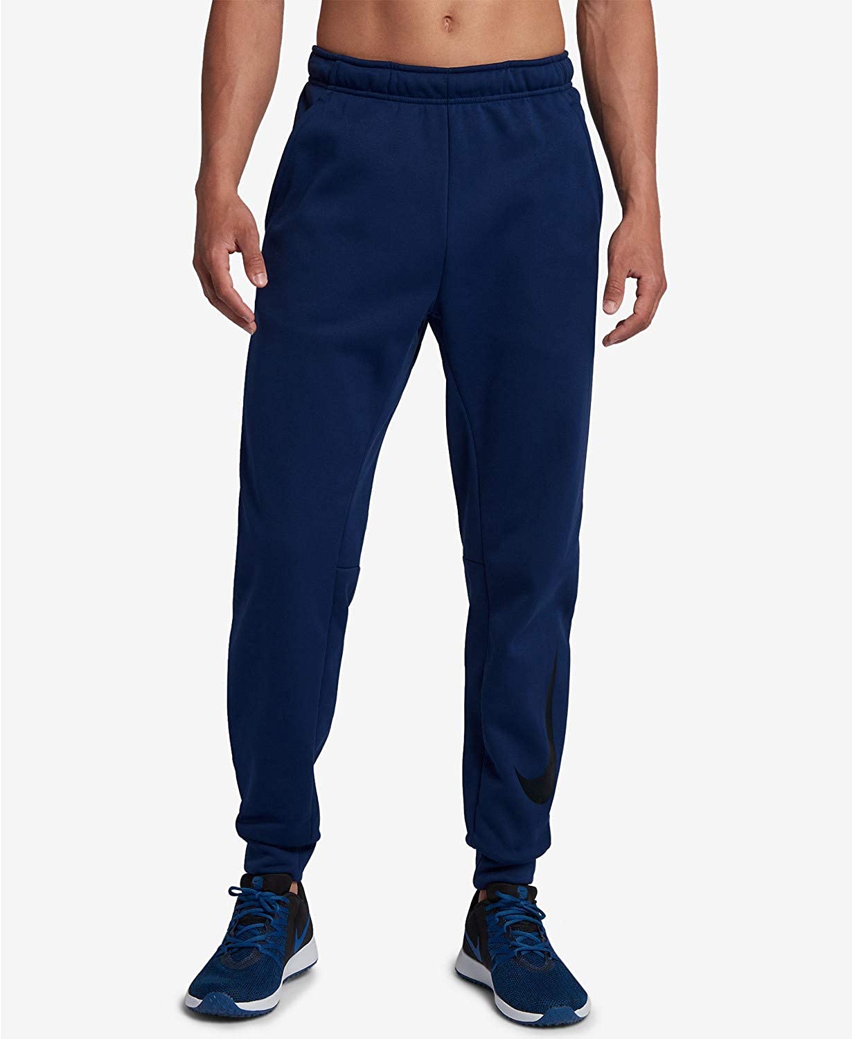 Calça de treino Nike Therma Tapered masculina, azul, tamanho pequeno