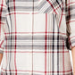 Blusa feminina xadrez com bolso único e botões estilo &amp; co, branca, tamanho -0X