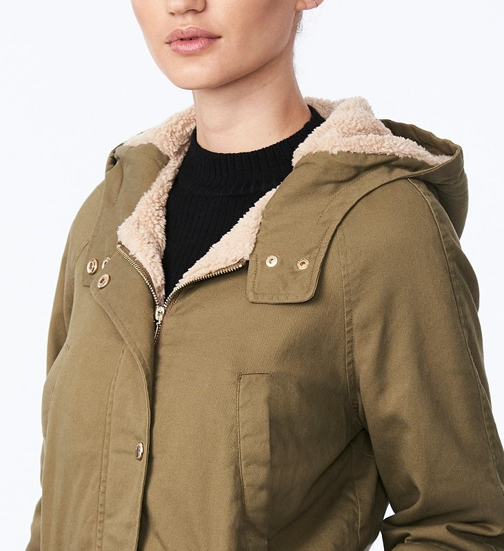 Jaqueta Anorak com Capuz Coleção B Juniors Marrom Tamanho Médio