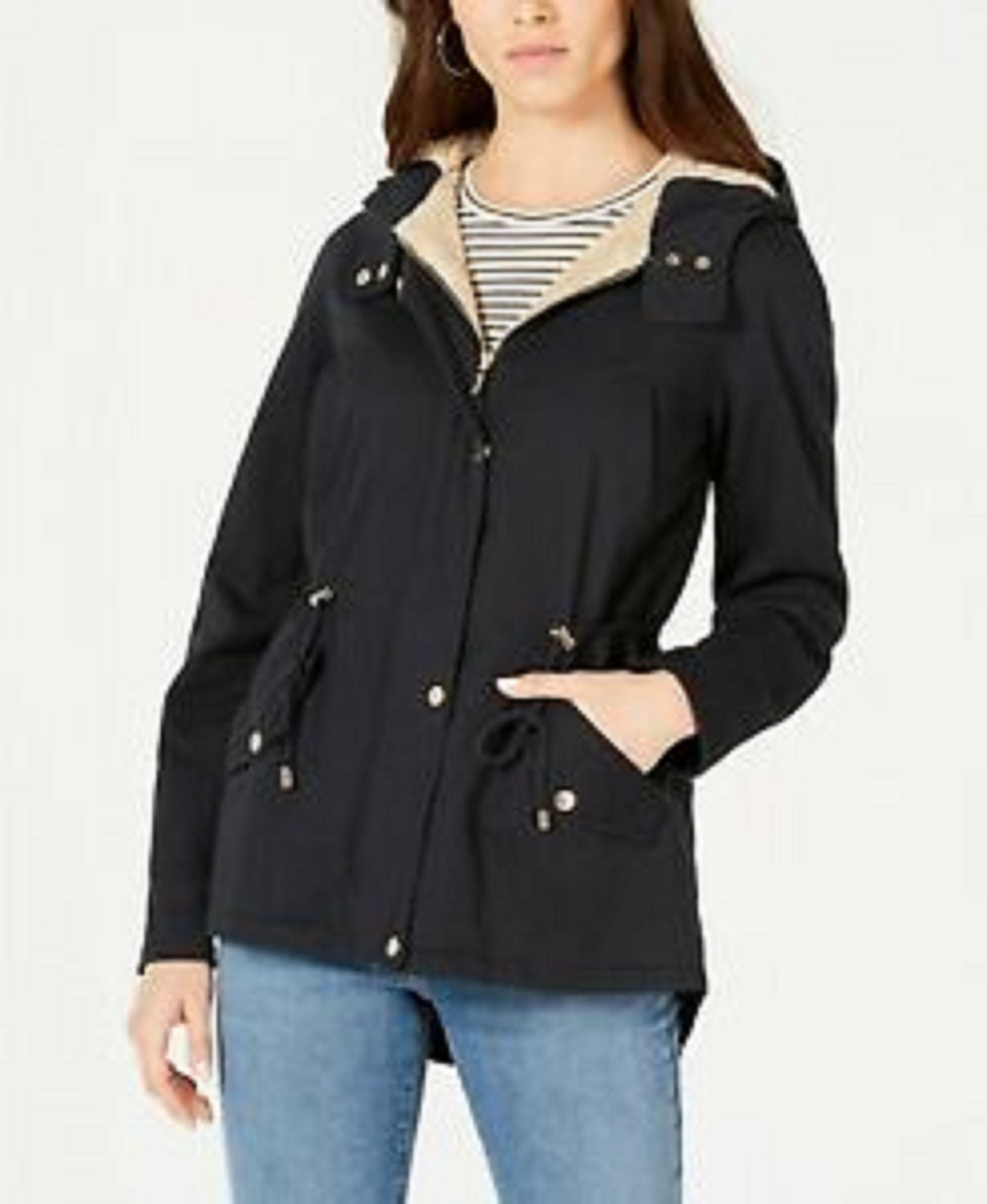 Jaqueta Anorak com Capuz Collection B Juniors Preta Tamanho P