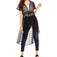 American Rag Juniors' Classic Lace High-Low Duster Top Preto Tamanho Médio