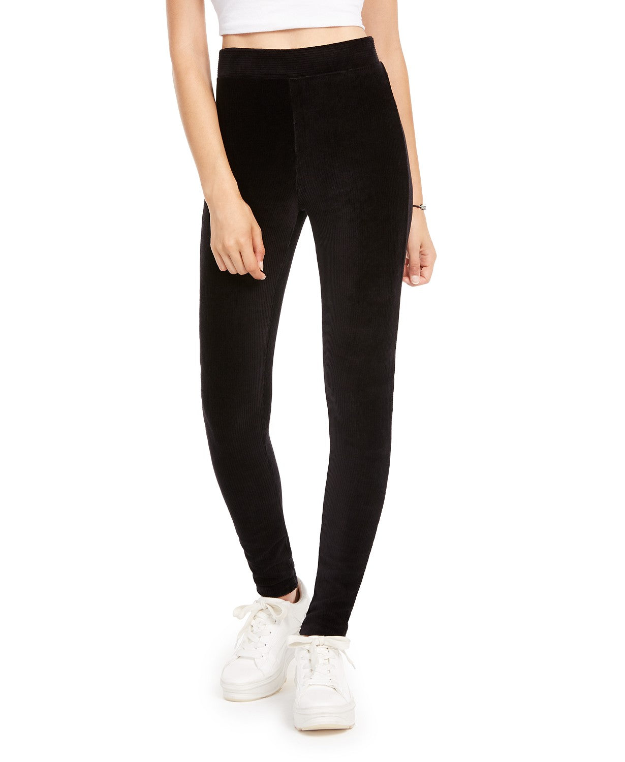 Leggings de veludo cotelê American Rag Juniors, pretas, tamanho extrapequeno