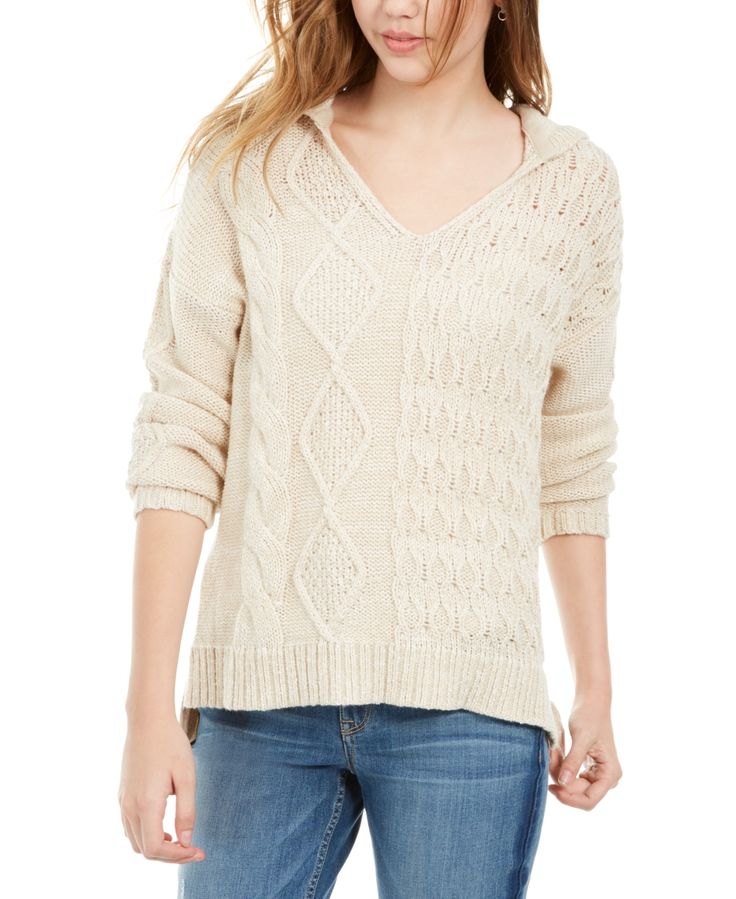 Moletom com capuz multipontos American Rag Juniors bege cáqui tamanho médio