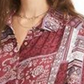 Top estampado com amarração frontal American Rag Juniors, tamanho médio, vermelho