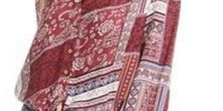 American Rag Juniors'' Printed Tie-Front Top Red Size Medium