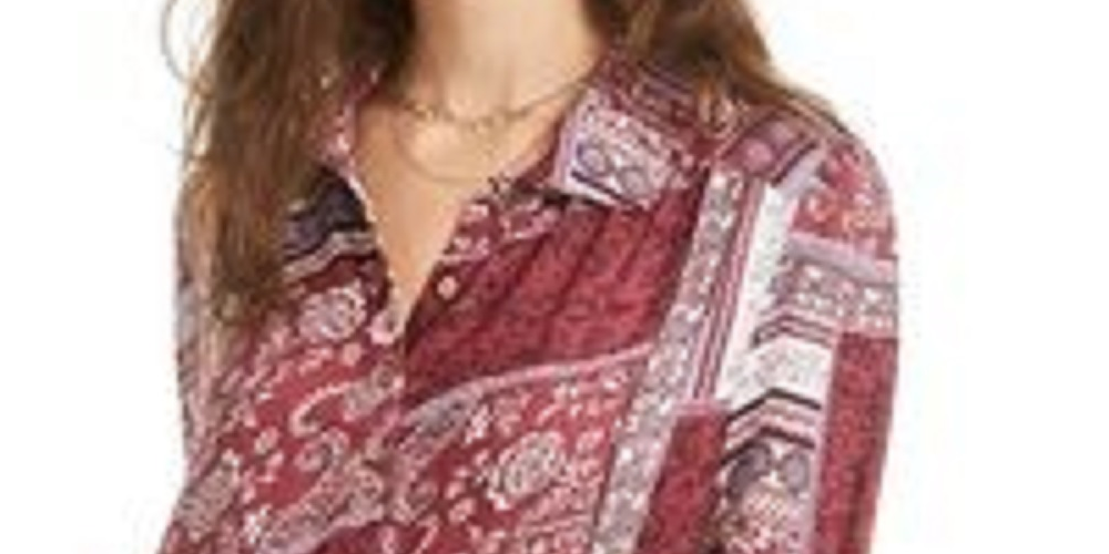 Top estampado com amarração frontal American Rag Juniors, tamanho X-S