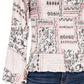 Blusa estampada com mangas curtas e babados American Rag Juniors, tamanho médio, branca