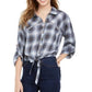 Top de crochê com amarração frontal, azul escuro, tamanho médio, da American Rag Juniors